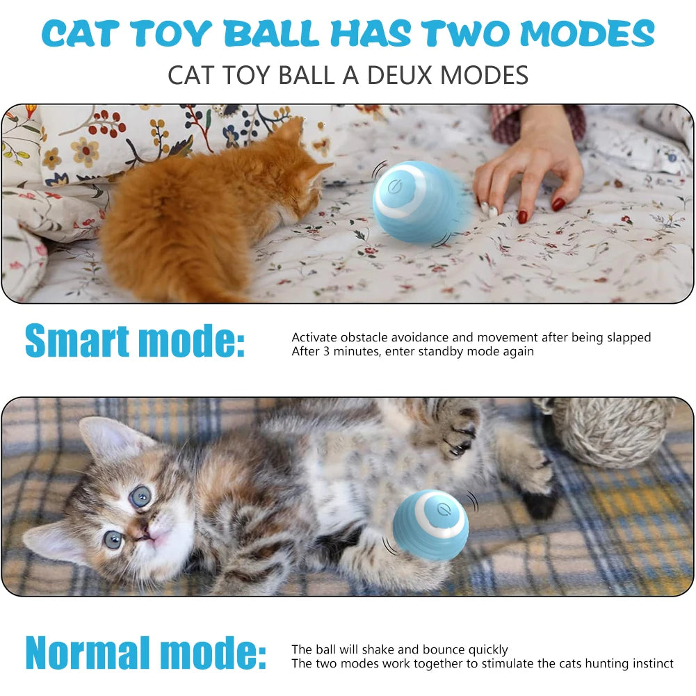 Cat Interactive Ball Electric Automatic Rolling Ball Smart Toys for Cats Smart Cat Toy Rotating Ball Cat Game Accessories